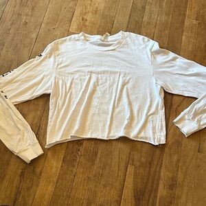 Bella Canvas White Long Sleeve Crop Top Proper Twelve - M